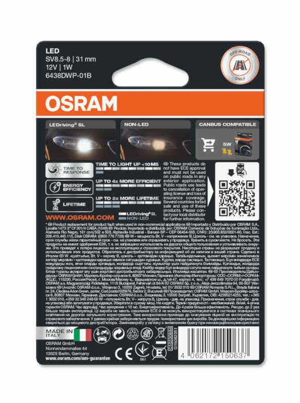 Osram LEDriving C5W 31mm 6438DWP-01B enkele lamp - Afbeelding 2